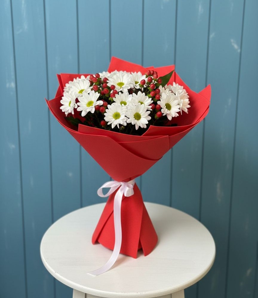 Букет цветов из: Хризантемы в Ромашково