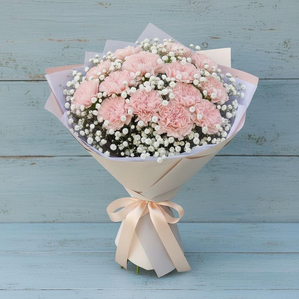 Букет цветов из: Гвоздики в Ромашково