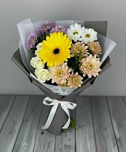 Букет цветов из:  Розы, Герберы и Хризантемы в Ромашково