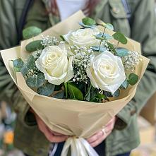 Букет цветов из:  Розы #REPLACE_PRED# Ромашково
