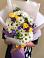 Букет цветов из: Ирисы, Хризантемы и Розы в Ромашково
