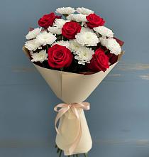 Букет цветов из:  Розы и Хризантемы в Ромашково