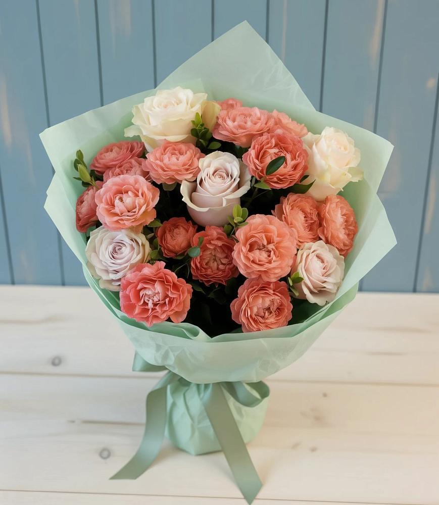 Букет цветов из: Розы в Ромашково
