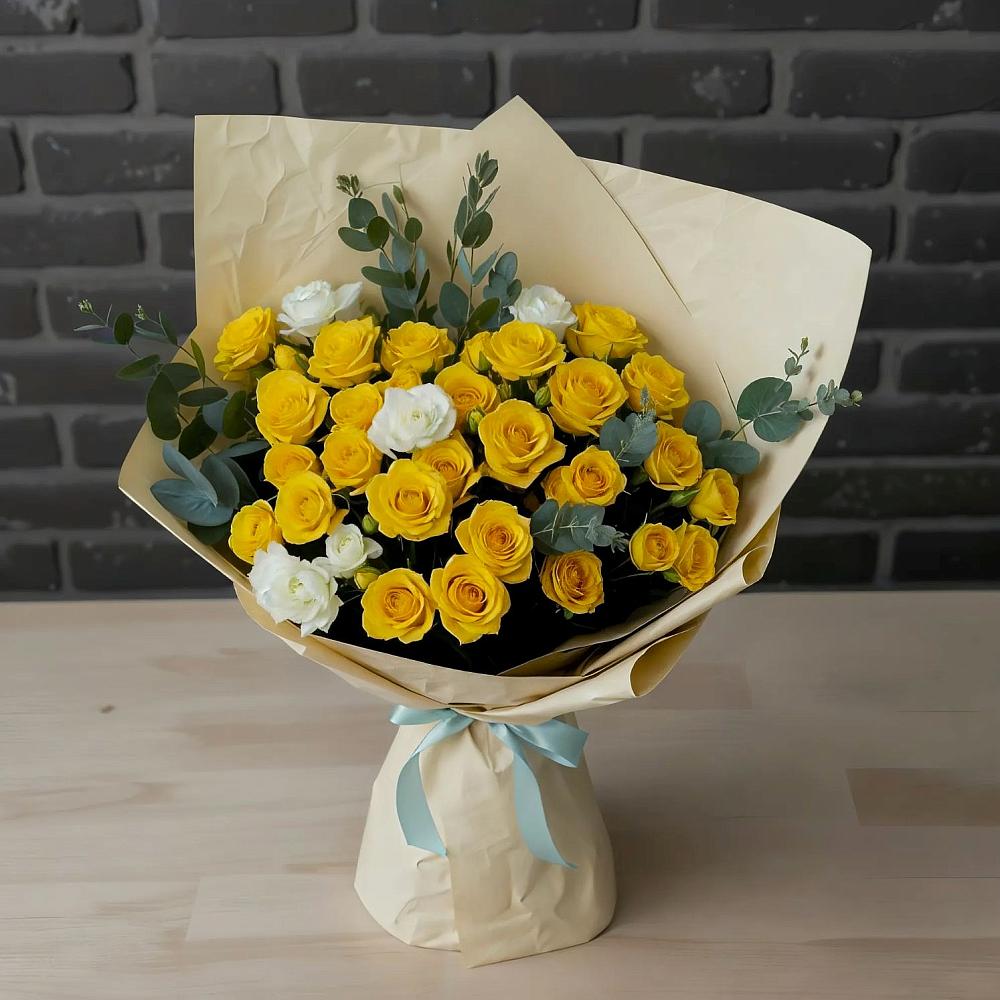 Букет цветов из: Розы в Ромашково