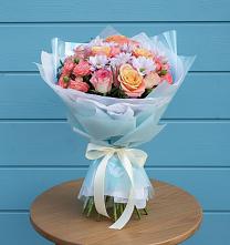 Букет цветов из:  Хризантемы и Розы #REPLACE_PRED# Ромашково