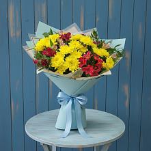 Букет цветов из:  Альстромерии и Хризантемы в Ромашково
