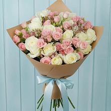 Букет цветов из:  Розы #REPLACE_PRED# Ромашково